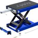 Orion Motor Tech Motorcycle Lift, 1100lb Motorcycle Scissor Lift Jack with Wide Deck T Handle 3/8" Socket, Motorbike Center Stand with Chain Brush, Crank Hoist Stand for ATV Dirt Bike Cruiser, Blue
