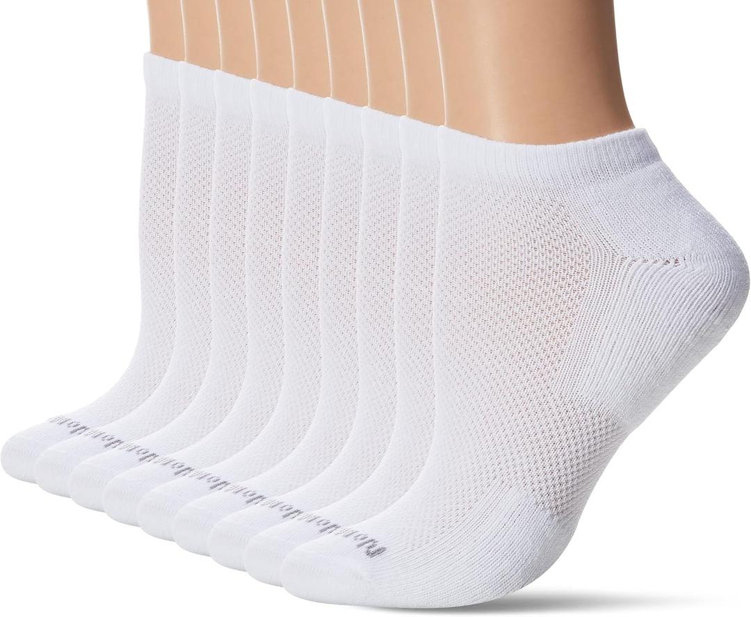 No nonsense Women's Mesh No Show Liner Socks, Cushioned (White)