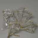 4 Pcs Geometric Himmeli Air Plant Holders - Metal Tillandsia Display Hangers with Chains, 2 Sizes (Small & Large) - Gold Home Decor, Housewarming Gift, Boho Wall or Ceiling Hanging Planter