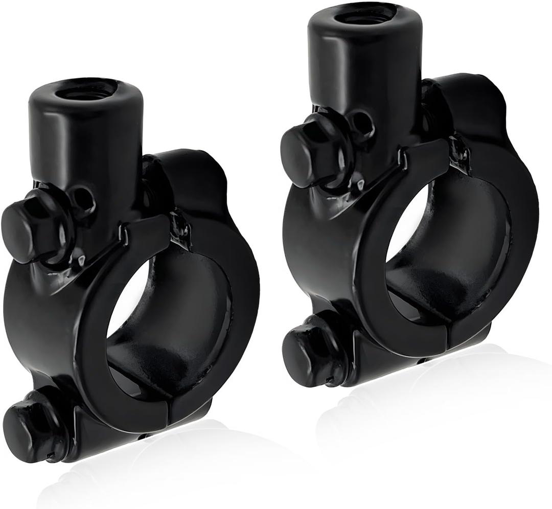 2PCS Motorcycle Mirrors Mounts, 7/8" Handlebar Mirror Mount Clamp Adaptor with 8mm Thread, Aluminum Alloy Rearview Mirror Bracket Clamp for Motorcycle Dirt Bike Scooter