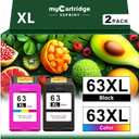 myCartridge SUPRINT 63XL Ink Cartridges Black and Color Combo Pack Replacement for HP Ink 63 63XL for OfficeJet 5255 4650 3830 5258 4652 Envy 4520 4512 Printer 63 Ink