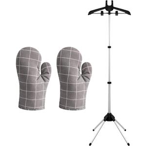 Clothes Steamer Stand With 1 Pair Ironing Gloves,Steamer Rack For Clothes,Steam Iron Stand,Garment Steamer Rack
