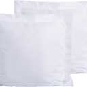 FLXXIE Microfiber European Pillow Shams Set of 2, Fade, Wrinkle and Shrinkage Resistant Soft Pillow Covers with Envelope Closure Euro Sham Covers (White, 26x26 Inches)