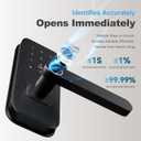 Fingerprint Door Lock with Handle for Bedroom, 5-in-1 Keyless Entry Smart Lock, TTLock App, Keypad, RFID Card & Key, Auto Lock, Guest Codes, Easy DIY Install for Front Door, Office, Airbnb