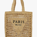 Straw Mesh Crochet Tote Bag for Women - Beach Bag with Woven Design