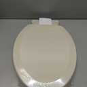 Angol Shiold Quiet-Close Molded Wood Toilet Seat with Non-Slip Adjustable Hinges, Anti-Pinch Bumpers, Easy Install & CleanBone, Elongated 18.5''