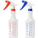 Commercial-Grade 16 oz Spray Bottles with Dilution Ratios, Ounces & Milliliters, Made in USA, Great for Cleaning, Essential Oils, Hair, Plants, BBQ (-Pack) (Red/Blue)