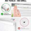 LazBlinds No Tools No Drill Cordless Aluminum Mini Blinds, 100% Privacy S-Curve Blinds for Windows, Room Darkening Horizontal Window Blinds and Shades for Home, 25" W x 64" H, White