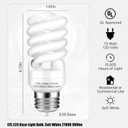 E26 CFL Light Bulbs 13Watt, T2 Spiral Soft White 2700K 900lm E26 Medium Base Compact Fluorescent Light Bulbs, UL Approved, 120v 60Hz, Self Ballasted CFL Bulbs (60Watt Equivalent), Pack of 12