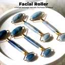 ROSELYNBOUTIQUE Gua Sha Facial Tools & Face Roller Original Face Massager for Puffiness Wrinkless Skin Care Routine - Self Care Gift for Men Women (Blue Aventurine)