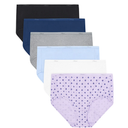 Hanes Women's Underwear Briefs Pack, 6-Pack, Cotton Brief Panties for Women, Moisture-Wicking (Plus Size) (9, Solid/Print Mix)