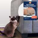 12 Pack XL Anti Cat Scratch Furniture Protector - Couch Protector from Cat Claws w/Twist Pins, Clear, Easy-to-Apply Scratching Deterrent and Shield for Sofa (Not for Leather, Velvet, Microfiber)