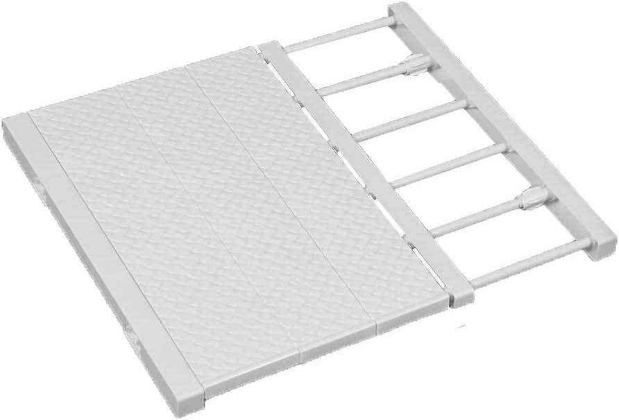 Extendable Closet Shelf Tension Rod Adjustable Clothes Hanger DIY Cabinet Storage Holder Wardrobe Organizer Dividers Shoe Rack 16.54'' Width for Bathroom Kitchen Bookshelf - White (Length: 15-21.7 IN)