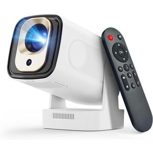 Auto Focus&1080PMagcubic Mini Smart Projector with 4K Support, Portable Projector with Wifi and Bluetooth, 5W Speaker, Built in Apps, Voice Control, Outdoor Movie Projector (White)