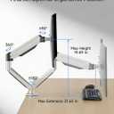 Suptek Single Monitor Mount,Adjustable Gas Spring Monitor Arm Desk Mount Stand Fits 17 20 22 23 24 26 27 32 33 35 36 inch,Holds up to 25 lbs, Silver(MD9S)