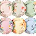 BTaT- Porcelain Floral Plates, 8 inch, 1 Plate, Royal Dessert Plates, Appetizer Plates, Floral Plates, Salad Plates, Small Plates, Small Plates Set, Small Dishes, Dinnerware, Mothers Day Gift