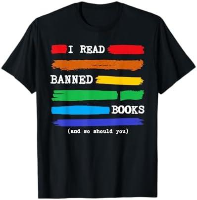 I Read Banned Books Colorful National Librarian Week Gift T-Shirt.XL