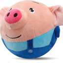 OTXKXBLP Active Moving Pet Plush Toy, Interactive Dog Toys Pet Bouncing Balls, USB Rechargeable Interactive Washable Cartoon Pig Plush Sound Electronic Dog Toy, Small Cute Squeaky Pig Dog Toy (Blue)