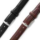 MILORDE Men's Leather Dress Belt 2Pack, Handmade, Genuine Leather, Fashion & Classic Designs for Work Business and Casual (Brown)