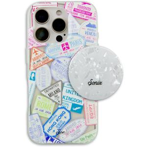 Sonix Case + Phone MagLink Snap Grip (Pearl Tort) for MagSafe iPhone 16 Pro | Passport Stamps