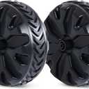 TIMBER RIDGE Replacement Wheel, Plastic Wheels with TPR Tread for Utility Wagon Cart, 7.5" Diameter X 3.4" Wide(2PCS) (Rubber Tread Wheels)