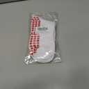 Women's Cute Grip Pilates Socks Non-Slip Crew Yoga Barre Socks with Colored cuff & Embroidery (Red-1 Pack)