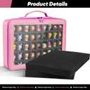 Toy Storage Case Compatible with Disney Doorables Collectible Mini Figures.Toys Display Bag with 2 Layers of Foam with Pre-Cut Grooves.Holds 90 Mini Figures.(Case Only) (Pink)