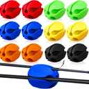 Blueweenly 12 Pcs Portable Silicone Fishing Pole Rod Holder Clips Fixed Ball 5 Holes Multifunctional Rubber Fishing Pole Puller Clips Bike Rod Holder Straps for Travel Ground Car Bike (Mixed Color)