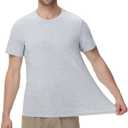 wirarpa Men's Cotton Undershirts Tee Short Sleeve Crew Neck Classic T-Shirt for Men 2 Pack (White, L)