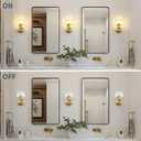 Gold Wall Sconces Set of Two Upward or Downward Hardwired Wall Light Fixtures with Globe Glass Modern Wall Lights for Living Room Bedroom Mirror Hallway (2 Pack)