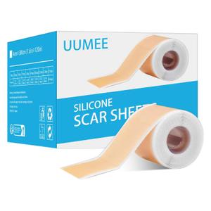 Silicone Scar Sheets Soft Silicone Scar Tape Roll, Reusable Scar Silicone Strips for Surgical Scars, Keloid, Acne Scars, Burn Scar, C-Section (1.6"x 120" Roll)