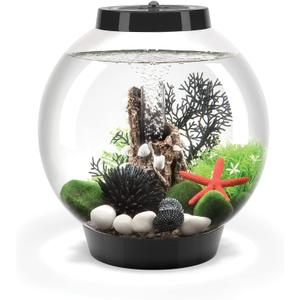 biOrb Classic 15 Acrylic 4-Gallon Aquarium with Multi-Color Remote-Controlled LED Lights Modern Compact Tank for Tabletop or Desktop Display, Black