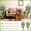 Giegxin 2 Pcs Artificial Olive Tree Combo 4ft Tall Faux Olive Trees with Tapered Planter & 5 Decorative Plants, UV Resistant Fake Floor Potted Plants for Indoor Outdoor Porch Home Office Decor (White)