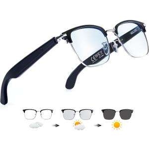 Blue Light Blocking Smart AI Glasses Bluetooth 5.3 IP65 Voice Assistant Real-Time Translation for Driving Travel