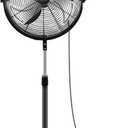 Simple Deluxe 18 Inch Pedestal Standing Fan, High Velocity, Heavy Duty Metal For Industrial, Commercial, Residential, Greenhouse Use, Black