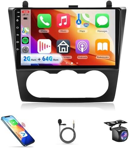 4Core 2G+64G Car Radio for Nissan Altima 2008 2009 2010 2011 2012 Carplay, Rimoody Car Stereo with Android Auto Mirror Link 9'' Touchscreen GPS WiFi HiFi FM/RDS Bluetooth Backup Camera