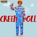 Spooktacular Creations Halloween Killer Doll Costume Men, Creepy Doll Costume Adult Men for Halloween Dress Up Party Cosplay (M)
