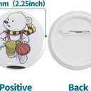 Happizza 200 Sets 58mm(2.25 in) Blank Pin Back Buttons Parts for Button Maker Machine 58mm, Round Badge Making Supplies, Includes Metal Cover, Plastic Button Back Cover, Clear Film&Blank Paper