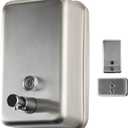Commercial Soap Dispenser Wall Mount - Stainless Steel Wall Mounted Soap Dispenser for Bathroom - New Superior Design with Premium Anti-Leak Pump and Corrosion-Proof Lining - 37oz (1100ml) by EnBath
