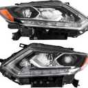 Replacement for Rogue 2014 2015 2016 Headlight Assembly Projector w/DRL Left and Right Side Pair