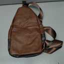 Hebetag Leather Sling Bag Crossbody Backpack for Men Women Travel Outdoor Camping
