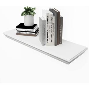 WELLAND Floating Shelves White Floating Shelves White Deep, Floating Shelves White 24 Inch