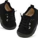 FEETCITY Toddler Boys Shoes Toddler Barefoot Shoes Kids Sneakers Tennis Shoe Slip On Baby Walking Shoe (Black)