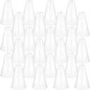 Deekin 24 Pieces Cheer Megaphone Bulk White Mini Plastic Megaphone Cheer Party Accessory Favors Cheerleading Director Prop Noisemaker Toys for Sports Match Game Outdoor Activities