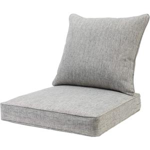 QILLOWAY Outdoor Chair Cushion Set,All WeatherOutdoor Cushions for Patio Furniture.Grey/Black