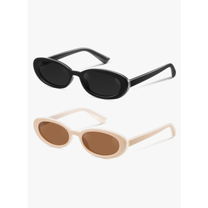 Miyya Old Money Polarized Oval Sunglasses – 2025 Edition, UV400 Protection, Feather-Light Fit & Trendy Colors, Black and Cream