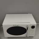 Nostalgia Retro 700W Microwave Oven 0.7 Cu Ft Capacity  Child Safety Lock, 8 Auto-Cook Settings  Countertop Kitchen Appliance  Ivory