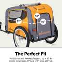 Schwinn 13-SC315 Rascal Bike Pet Trailer, For Small and Large Dogs, Lightweight, Tow with Bicycle, Up to 50 lbs. Small, Orange/Grey