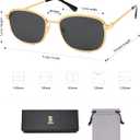 SOJOS Retro Rectangle Polarized Sunglasses Women Men Vintage 90s Style Rectangular Frame Womens Mens Sun Glasses SJ1225 (Gold/Grey)