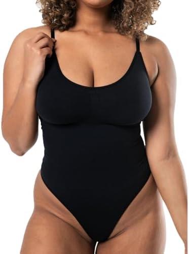 HeyShape - Women's Seamless Tummy Control Shapewear Bodysuit - Sculpting Tank-Style Snatched Waist Thong or Brief Size S